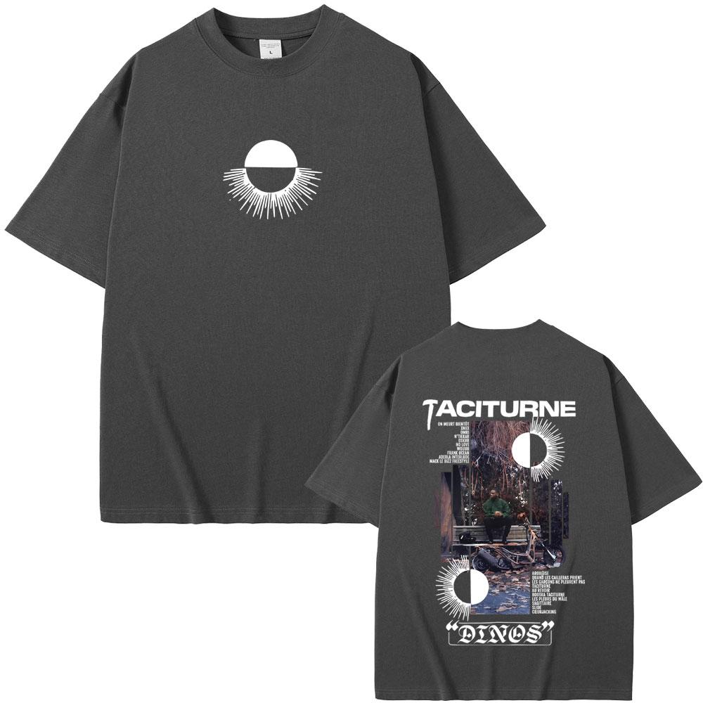 Rapper Dinos Taciturne Merch Tshirt Men Women Hip Hop Fashion Oversized Short Sleeve T Shirts Male Casual Retro Cotton Tshirts