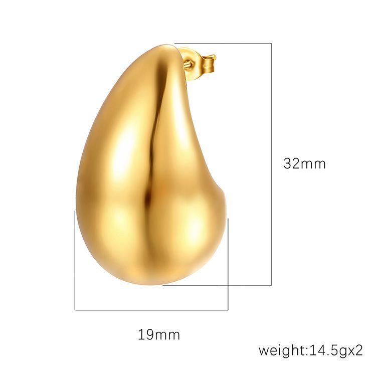 Cercei cu picătură de apă din oțel inoxidabil Cercei din oțel cu titan de 18K, ușoare, de lux premium, versatili