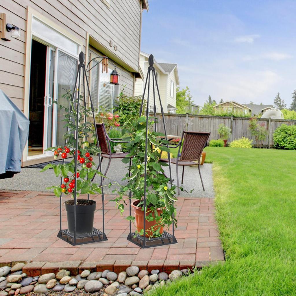 Garden Trellis Metal Plant Climbing Support Heavy-Duty Flower Climbing Frame Tower for Potted Greenhouse Cucumber Flower