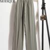 MODIQUE Vår Sommer Plus Size Ny Dame Løst Lang Lin Rett Bukser Joggebukser Dame Casual Basics Ankellange bukser med vidde ben