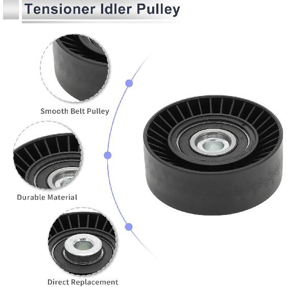 Motoforti Drive Belt Idler Pulley for Suzuki Grand Vitara 2005-2015 Serpentine Tensioner Pulley Idler with Bolt Washer No.1753078K01 Plastic Black 1