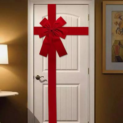 Big Bowknot Red Ribbon Imitation Linen Ribbon Big Red Bows Wedding Party Christmas Door Hanging Ornaments Bowknot Diy Material