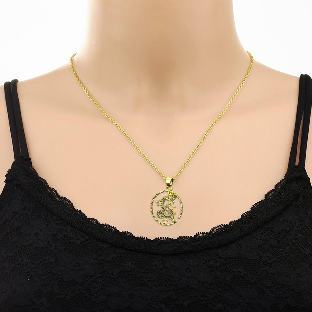 Vintage Dragon Year Necklace Chinese Traditional Culture Inspired Pendant Neckchains Unique Charm Neck Jewelry Ornament