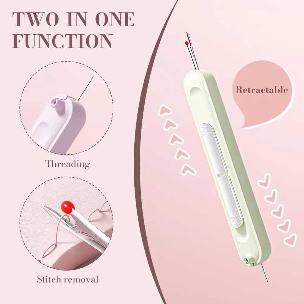 2-In-1 Needle Threader Seam Ripper Tool Seam Ripper Threading Aid For Sewing Needles Multifunctional Sewing Tool Thread Remover