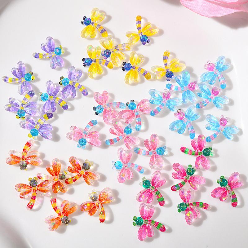 WTEMPO 110PCS Mini Cute Dragonfly Resin Decorations Flat Back Nail Art Accessories Ideal for Nail Art & Crafts Making Supplies Assortments