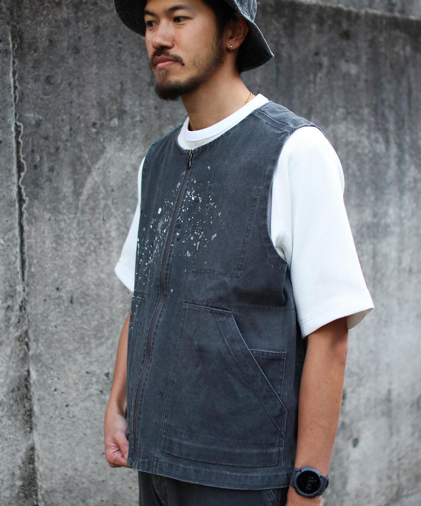 Snow Peak Sulfur Dyed Fade Painted Vest Outerwear Vest CHARCOAL M VT-26SU004 Mid-layer Men's Women's