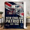 New England Patriots Helmet Design Blanket Flannel Blanket for Bedroom, Living Room, Sofa, and Nap Sofas.