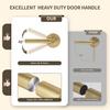 Moquin Brass Gold Heavy Duty Round Design Door Lever, Keyed Entry Door Handle in Gold, Reversible Door Lock for Front Entrance Door