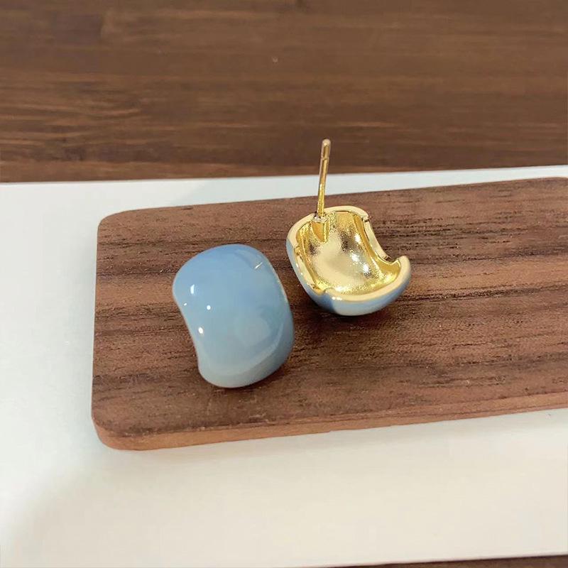 Manșetă de ureche roșie cu picături de ulei fără piercing: Cercei dulci, colorați în formă de C pentru femei