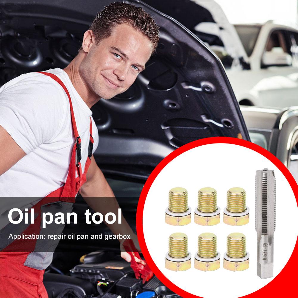Portable Oil Pan Drain Sump Plug Key M13x1.25mm Iron Oil Pan Thread Repair Tools Kit Sump Drain Plug Repair Kit