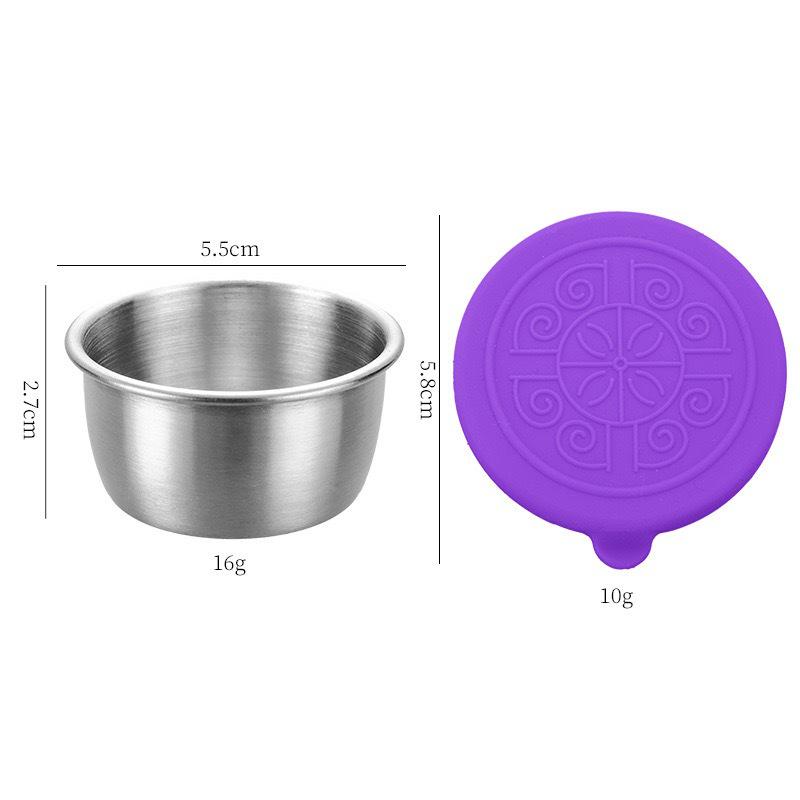 304 Stainless Steel Sauce Cup with Silicone Lid for Outdoor Use