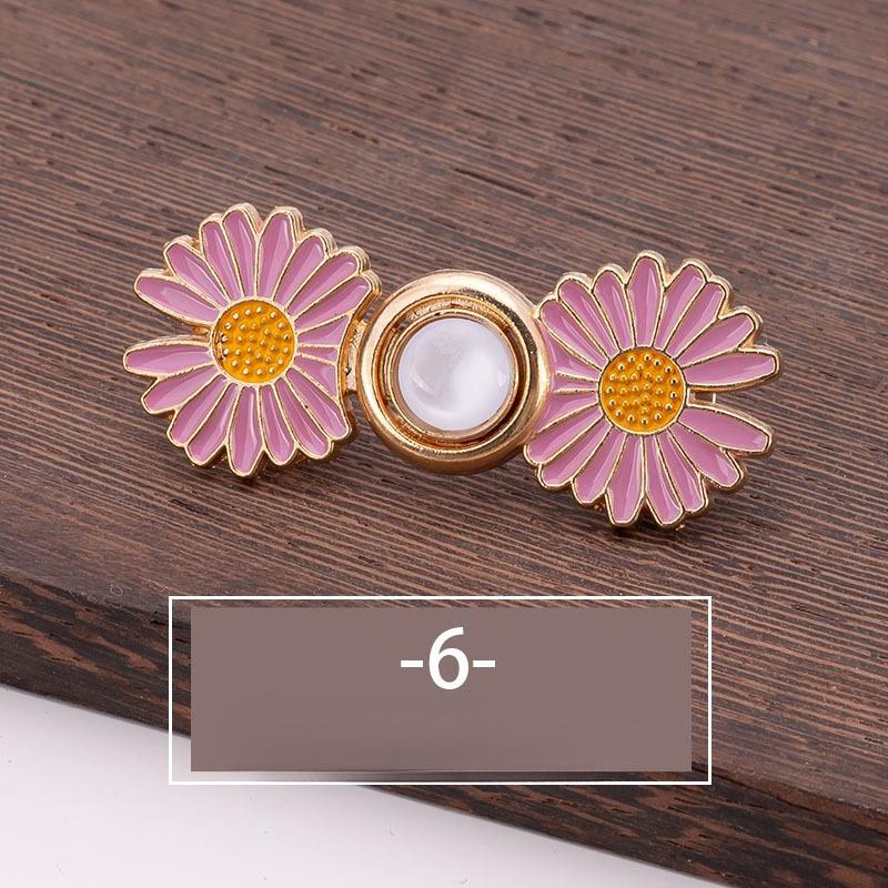 1pc of Casual And Versatile Daisy-Patterned Buttons for Men, Featuring an Adjustable Waist with Magical Buttons