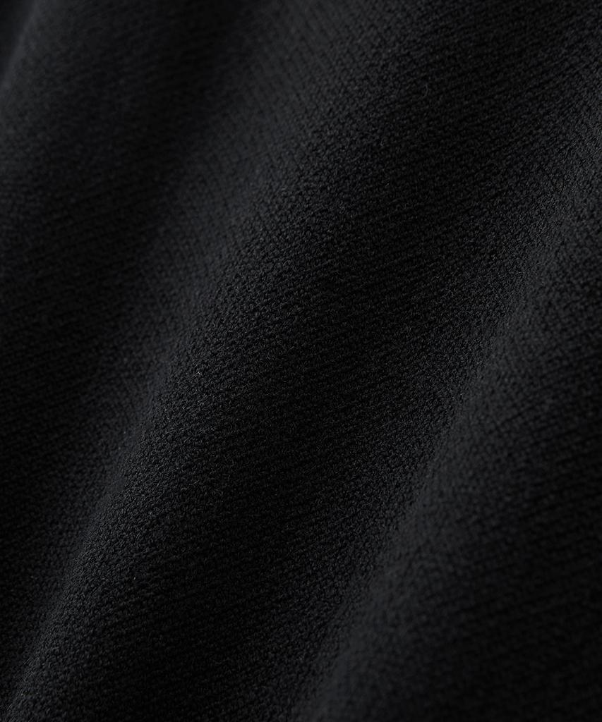 BLOND9 Mesh Pk Round Neck Short Sleeve Knit_Black