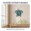 Wall Clock Coastal Turtle Easy to Hang for Bedroom