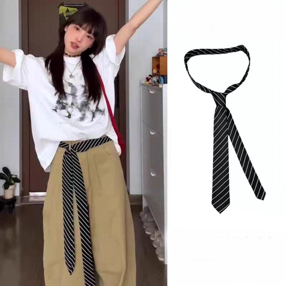 Simple Korean Striped Tie Printed Stripe JK Uniform Necktie Retro College Style JK Ties JK Uniform Decoration