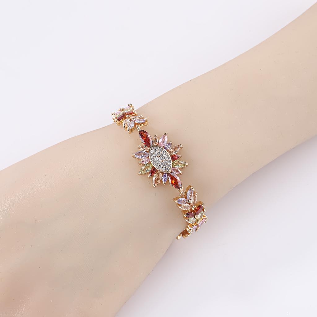 18K De Oro Gold Plated Cubic Zirconia Copper Pro Mayor Pulsera De Mujer Fashion Jewelry Custom Diamond Women Bracelet