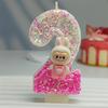 Cute Rabu Doll Digital Candle Cartoon Birthday Cake Decoration Party Decoration DIY Ornaments