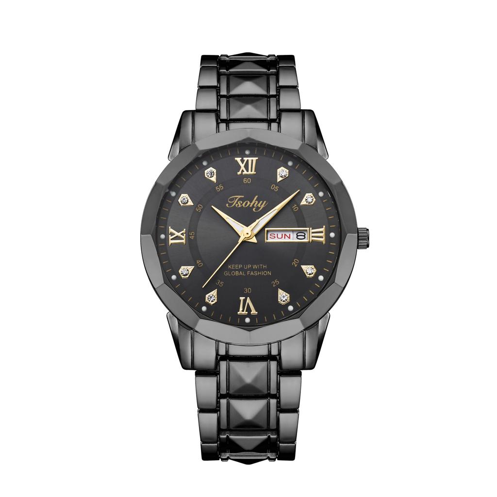 Quartz Watch Double Calendar Luminous Men'S Watch Waterproof