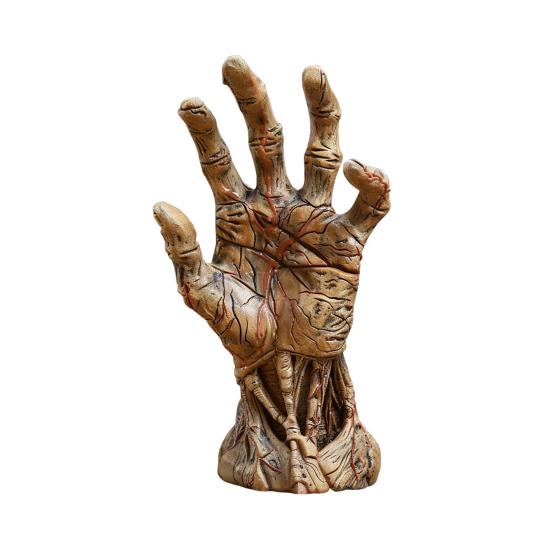 Halloween Demon Hand Statue Gothic Zombie Hand Figurine Resin Creepy Palm Sculpture Home Office Desktop Ornament Decoration