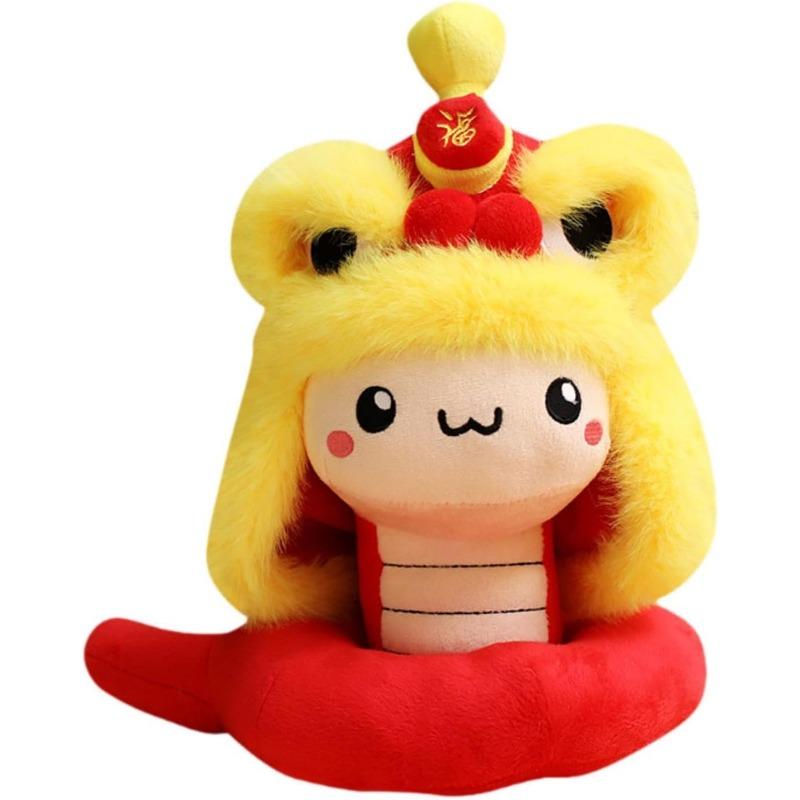 Snake Stuffed Animal Chinese New Year Snake Plush Toy, Collection Statue Kids Plush Snake Toy Snake Doll Toy for Office Dorm, 40cm red
