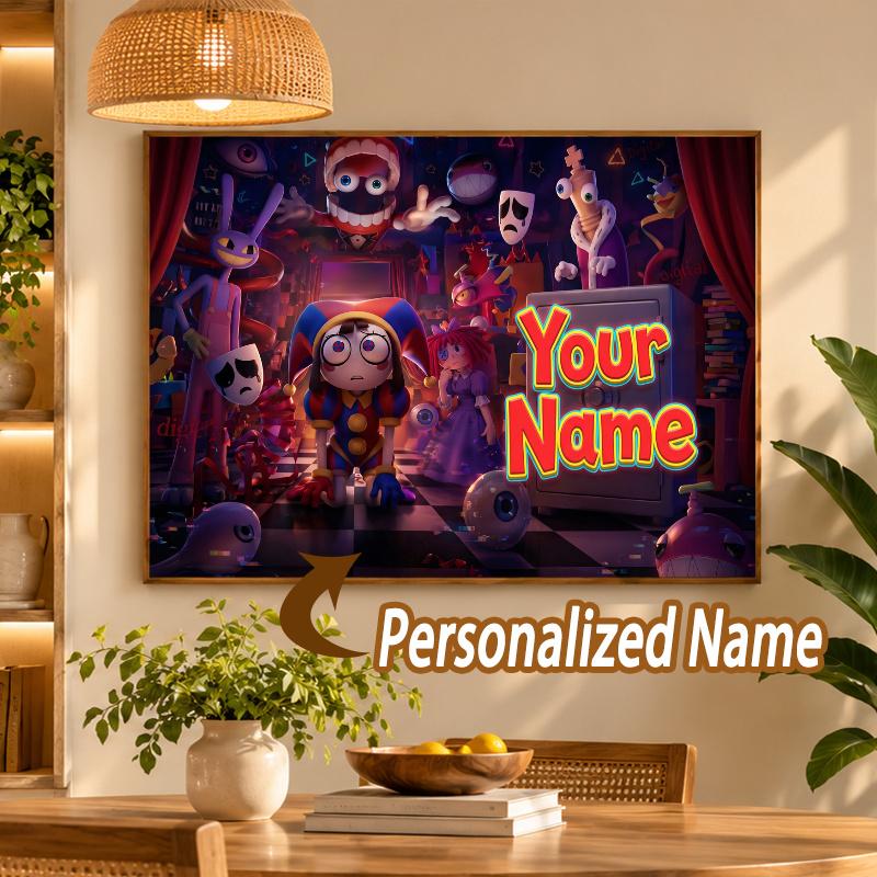 Custom Name The Amazing Digital Circus 5D Diamond Painting Personalized Full Drill Diamond Art Kit Gift
