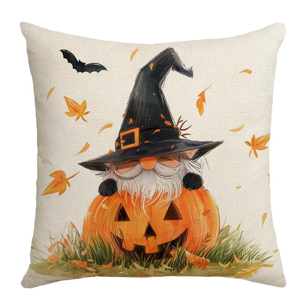

Halloween Black and White Letter Print Pillow, Simple Style Pumpkin Pillow, Pillow Cover, Home Supplies, Contrast Color Pillow Cover 45 * 45Cm (excluding pillow core)