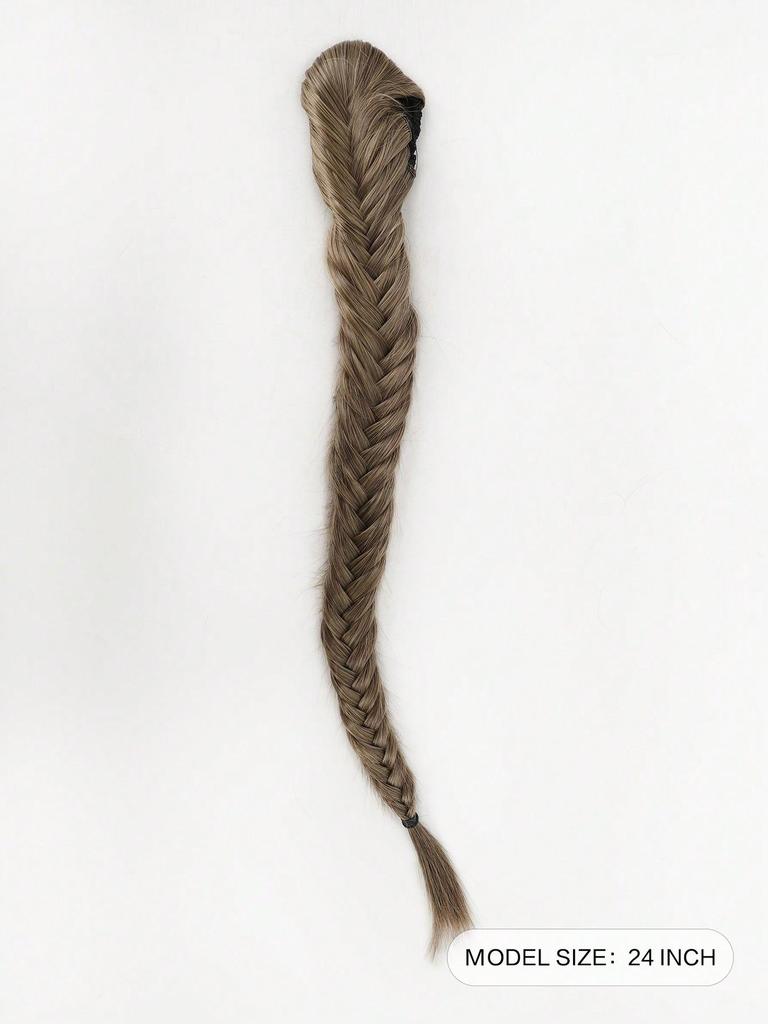 Extension per capelli con coulisse a spina di pesce intrecciata sintetica, per donne, 24 pollici, con coulisse a spina di pesce intrecciata