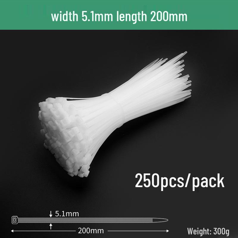 Black Self-Locking Nylon Cable Tie with Strong Anti-Theft Buckle