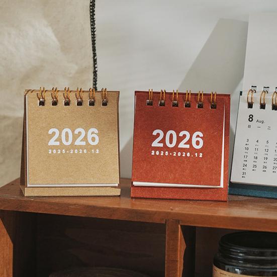 2026 Mini Stolní kalendář leden 2026-prosinec 2026 12měsíční plánovač Malý stojací překlápěcí kalendář s dvojitou drátovou vazbou pro domácí kancelář