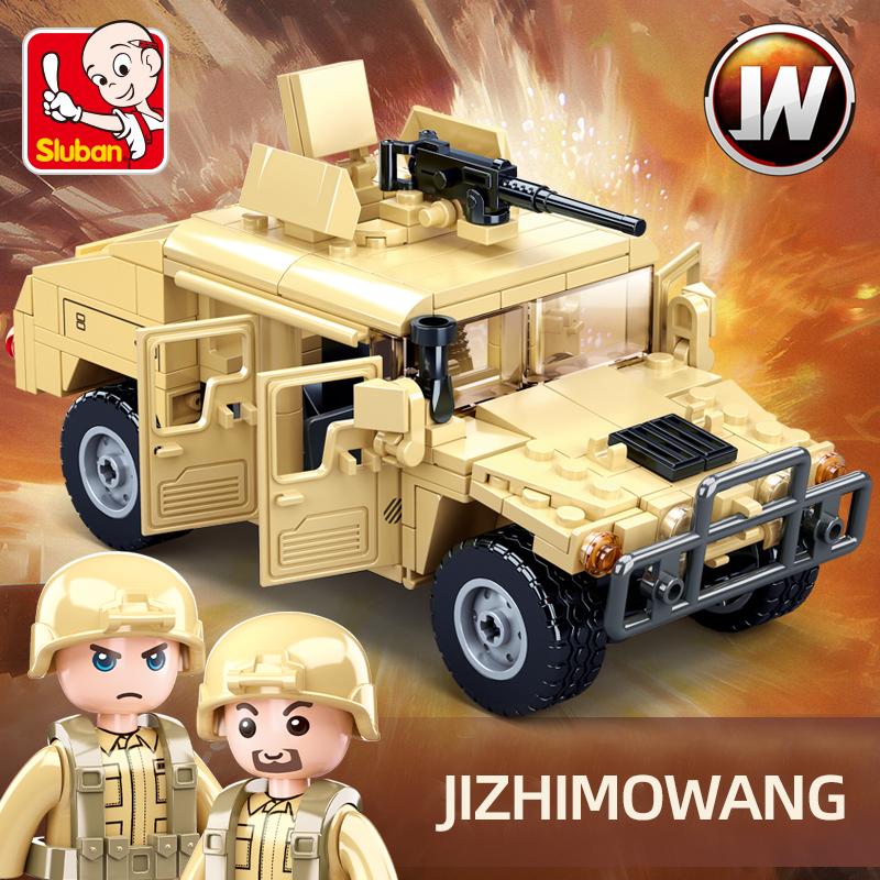 Ungiftig 265 Teile Zweiter Weltkrieg Militär Swat H2 Sturmfahrzeug Auto Bausteine Armee Soldat Rüstung Auto Modell Bausteine DIY Spielzeug Geschenke Für Kinder Kinder