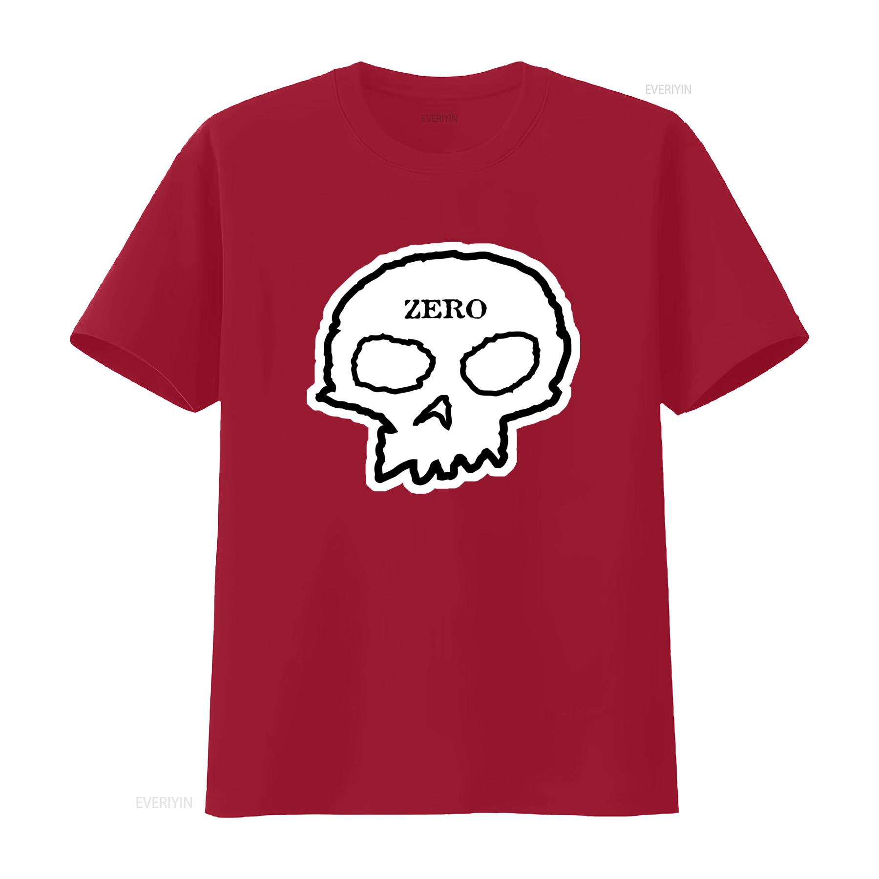 

Мужская футболка Zero Skateboards с логотипом-черепом Streetwear Мода винтаж Стильная с принтом Для повседневной носки Удобная S