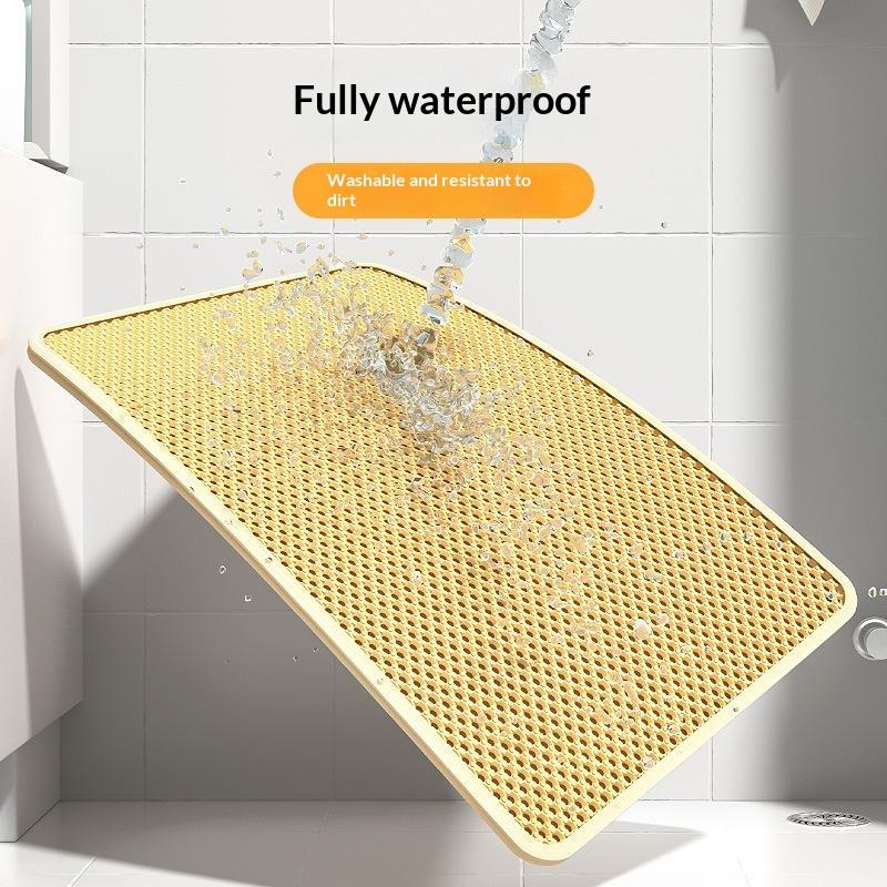 Double Layer Cat Litter Mat Urine Resistant Anti Spill Litter Trapping Pad Non Slip for Cat Cage Litter Box Area
