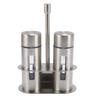 Stainless Steel Salt Shaker Set with Clear Window Anti Fingerprints Versatile Seasoning Bottle for Kitchen