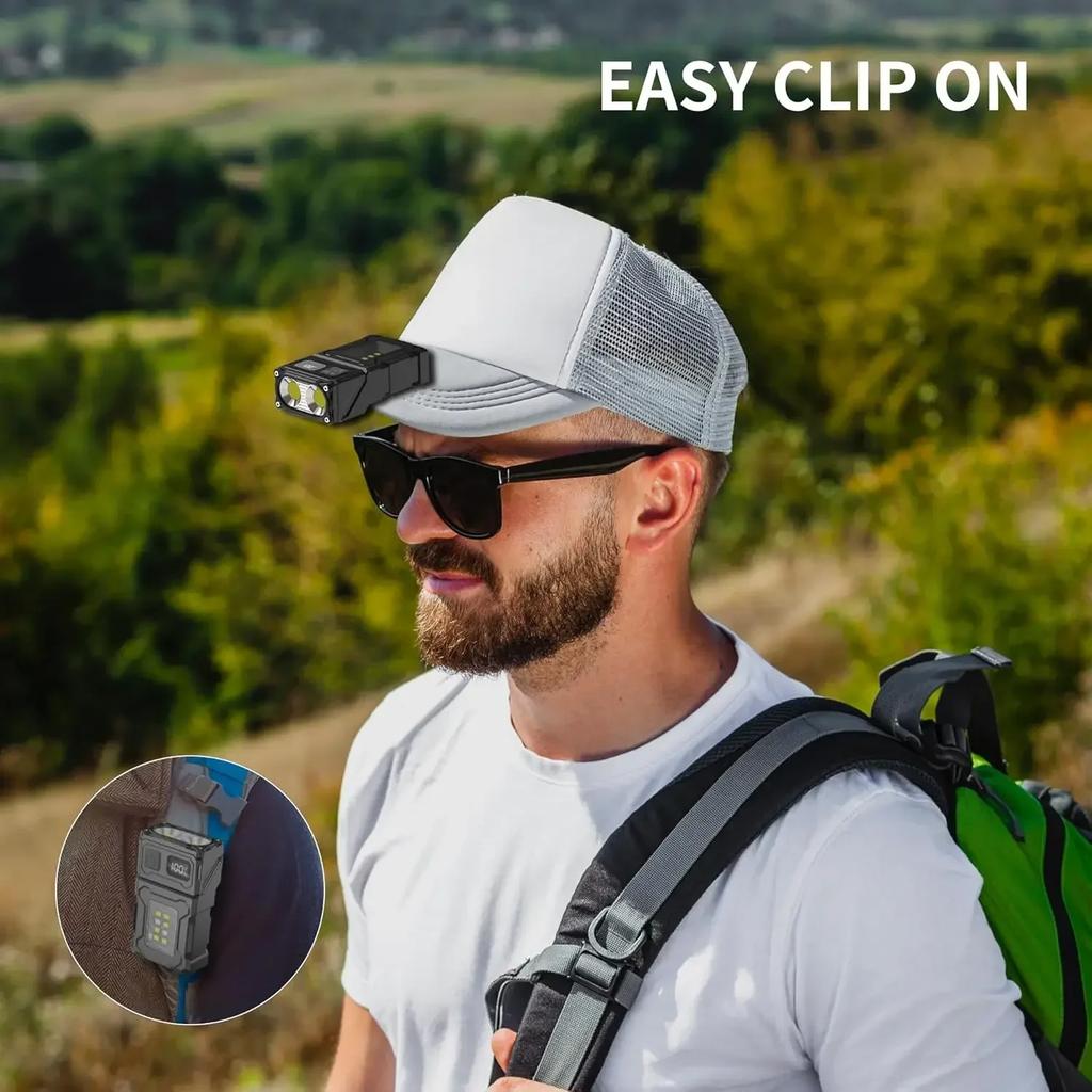 EDC Mini LED Flashlights  Rechargeable Magnetic Torch Clip-On EDC Handheld Work Light for Hiking Camping Dog Walking Emergencies