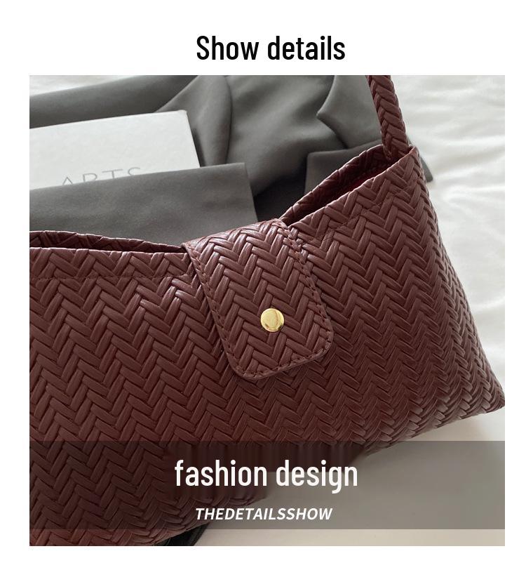 Large Capacity French Woven Underarm Handbag - Women's Luxury Fashion Tote