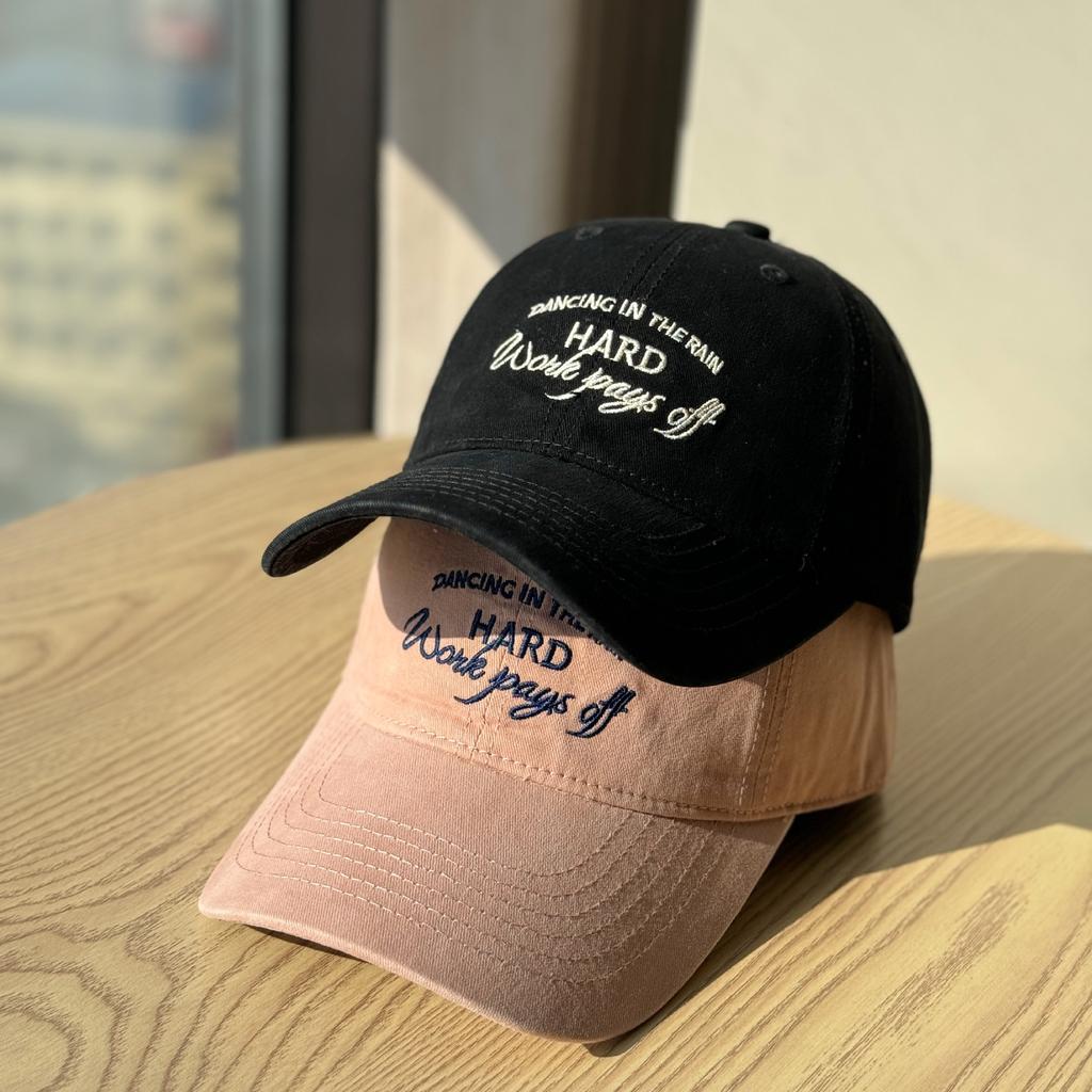 Spring and summer new fashion embroidered letter soft-top baseball cap, face-slimming duckbill cap for men, outdoor couple's sun hat
