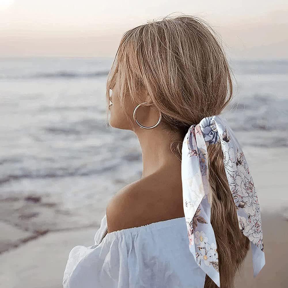 Fashion Dots Scrunchies Long Rope Korean Ties For Women Ponytail Scarf Sweet Elastic Band Hair Accessories