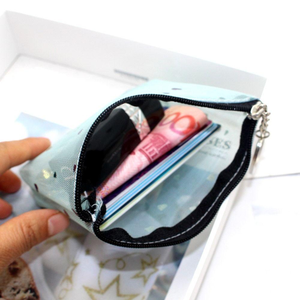 Zipper Transparent Coin Purse Candy Color Card Storage Bag Simple Small Wallet  Lady