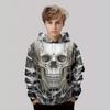 Autumn 3D Skull Printed Hoodies Fashionable Casual Sports Long Sleeved Children's Boy Hooded Sweatshirts