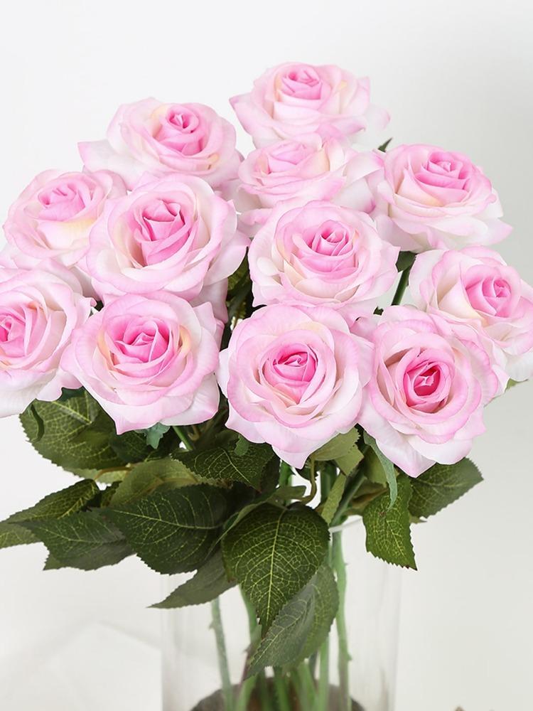 12 Stück Kunstseidenrosen, Kunstblumen, Bulk-Rosen, Blumenarrangement, Blumenstrauß für Zuhause, Hochzeit, Party, Garten, Brautdekoration