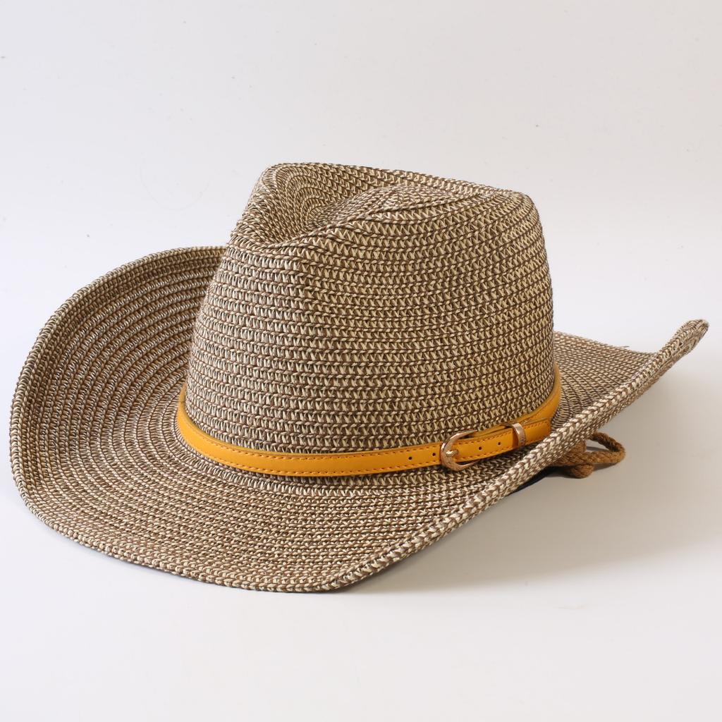 Popolare cappello da cowboy western classico europeo e americano intrecciato in paglia per uomo e donna moda outdoor stile OL cappello a cilindro intrecciato