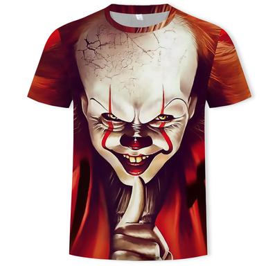 Summer Round Neck 3D Joker Resurrection Night Print Top Fashionable Casual Short Sleeved Men's T-shirts