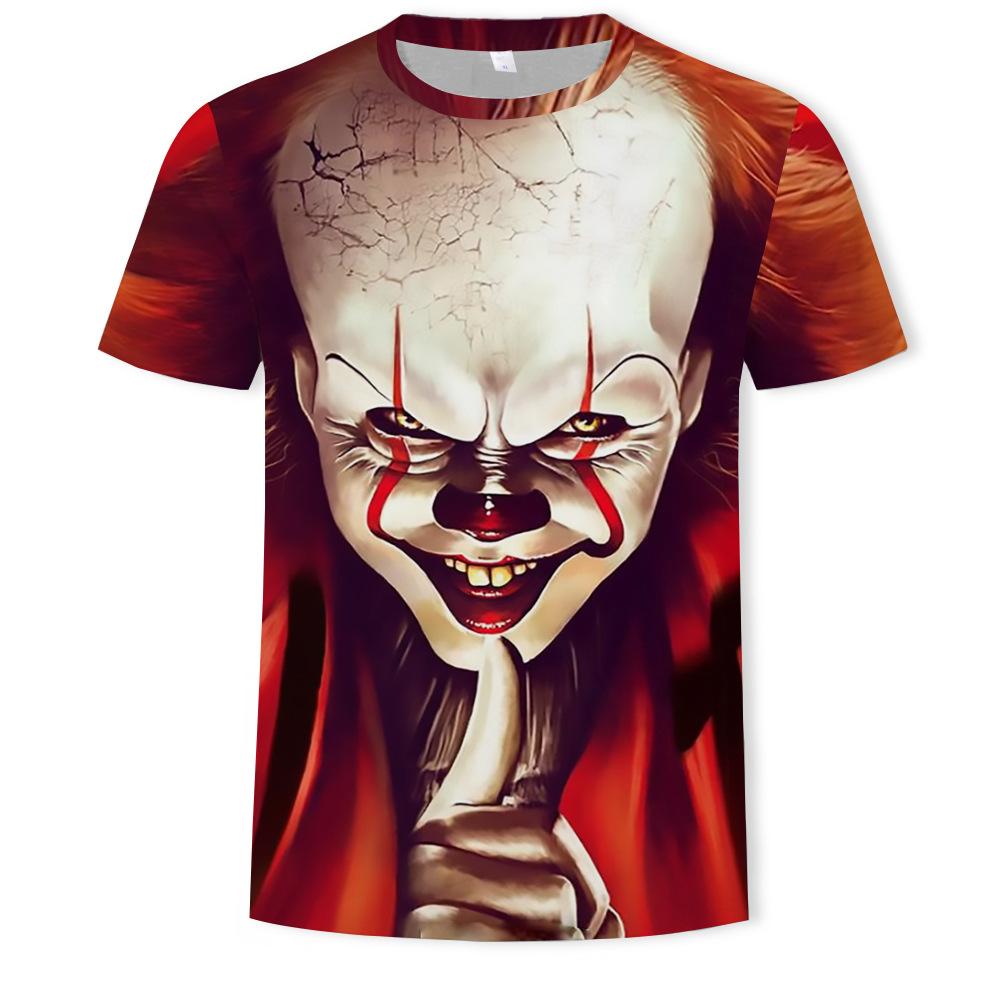Summer Round Neck 3D Joker Resurrection Night Print Top Fashionable Casual Short Sleeved Men's T-shirts