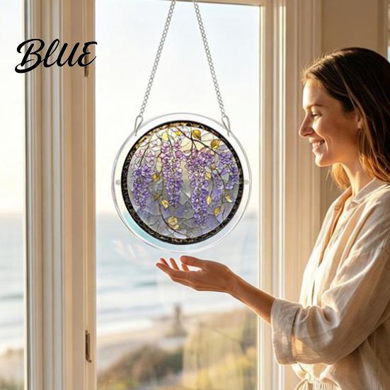 Garden Decorative Suncatcher Acrylic Puzzle Suncatcher Stained Glass Style Window Hanging Sun Catcher Panel DIY Colorful Art Jigsaw for Home Decor