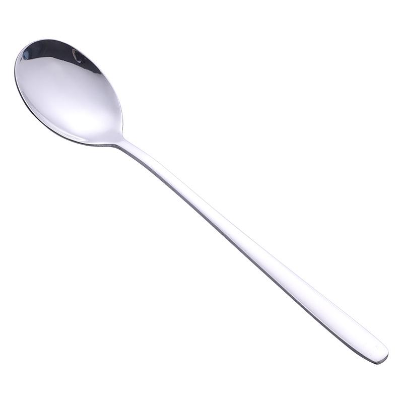 Korean Style Stainless Steel Long Handle Spoon – for Soup, Coffee, Dessert, Ice Cream, Gift Tableware