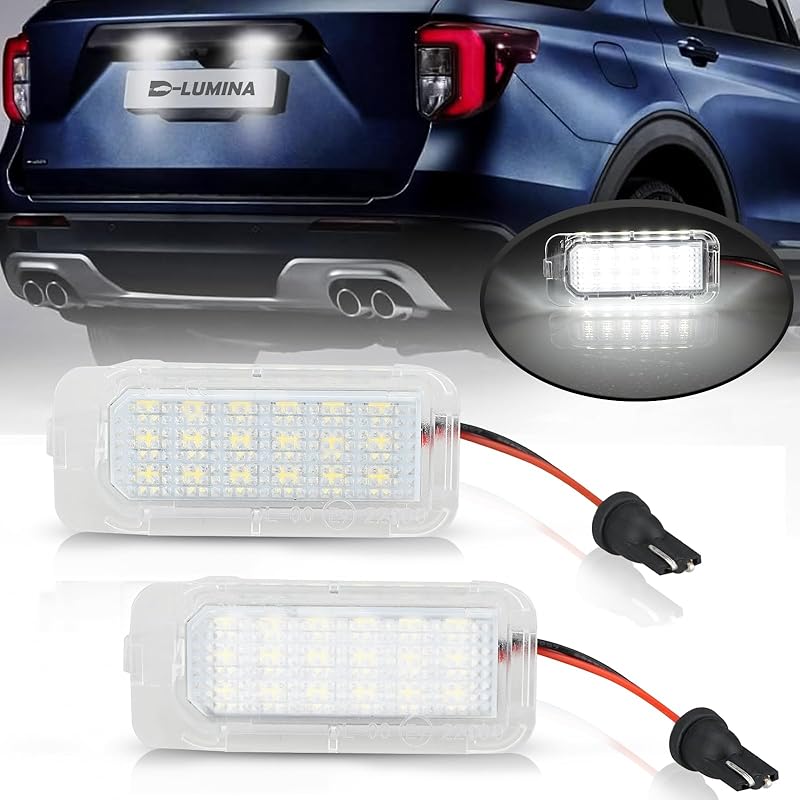 D-Lumina LED License Plate Light Tag Lamp Assembly For -UP Nissan Altima Sentra Rogue Versa, Powered By 18-SMD Xenon White LED Tag Lights, Pack Of 2