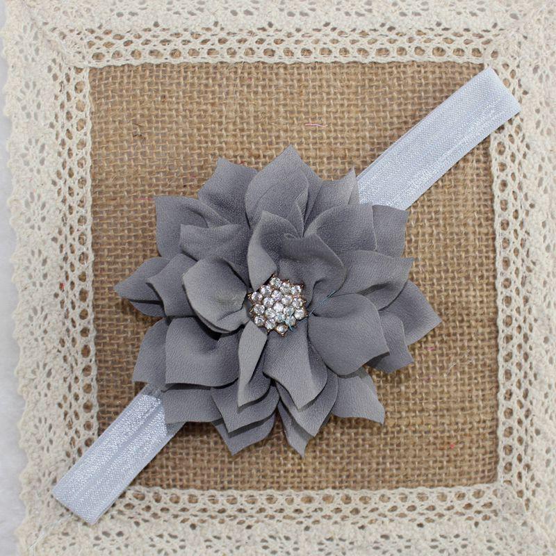 European & American Baby Rhinestone Lotus Headband – 13 Colors