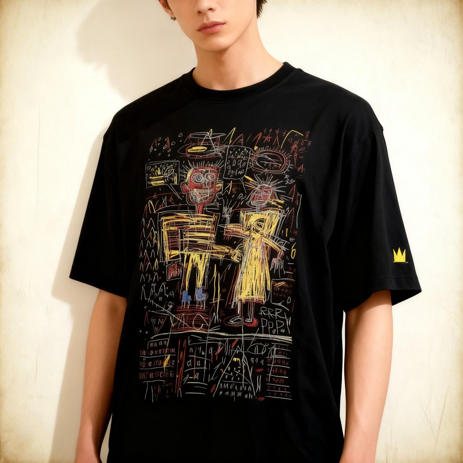 Jean-Michel Basquiat Art Short Sleeve Black Unisex Tshirt Men Women Unisex T-Shirt XXXXL