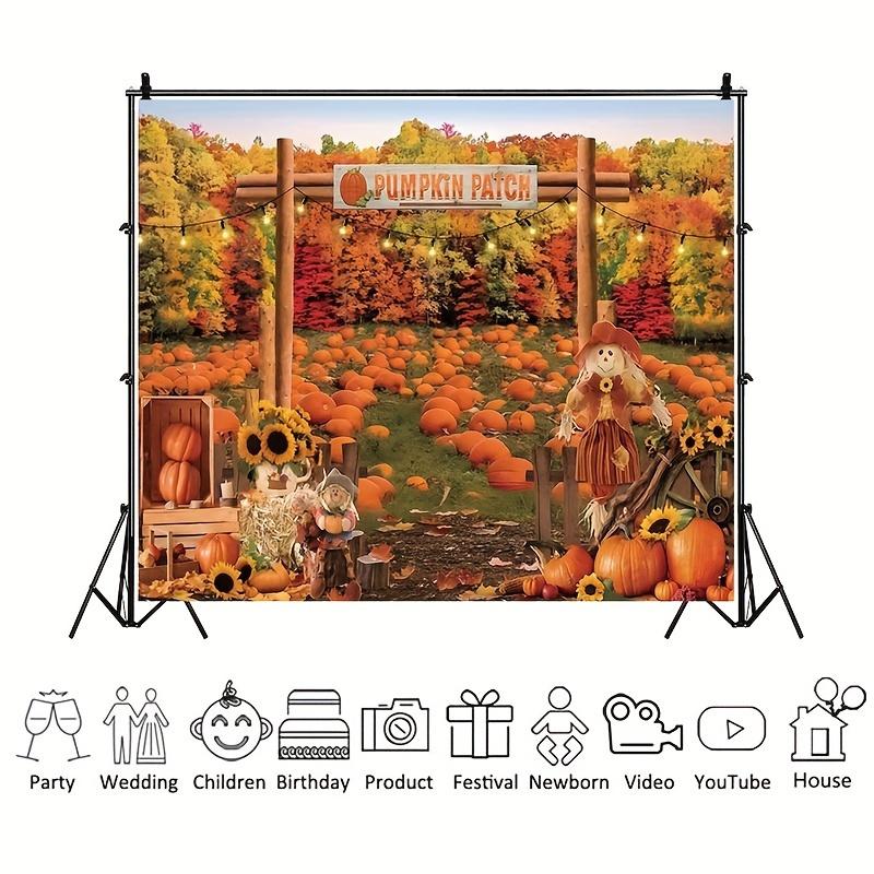 Autumn Pumpkin Field Photography Background Cloth, Party Decoration, Photo Shooting, Background Cloth Props