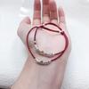 Women's S925 Sterling Silver Coin & Bead Red Cord Bracelet - High-End Chinese Style